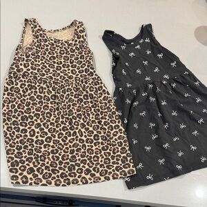H&M Leopard and Black Bow Kids Dress Set